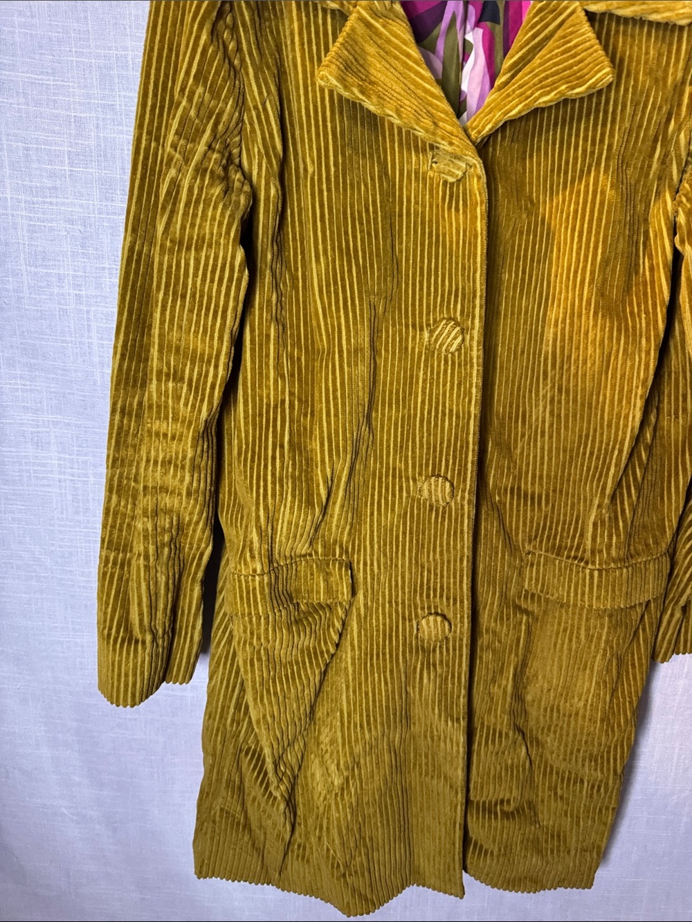 Missoni Olive-Mustard Corduroy Trench Coat - Picture 4 of 7